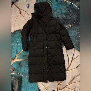Women's Black Wunder Puff Long Jacket